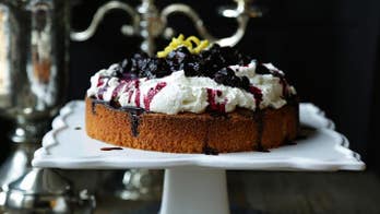 Lemon Polenta Cake with Blueberries