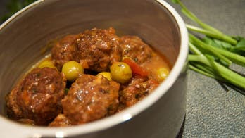 Slow Simmered Spanish Meatballs with Green Olives