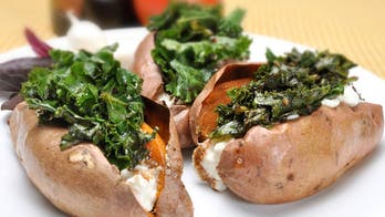 Sweet Potato with Ricotta Kale