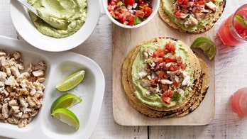 Grilled Chicken Tacos with Avocado Goat Cheese Sauce