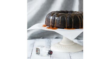 Chocolate Whiskey Bundt Cake with Whiskey Caramel Sauce