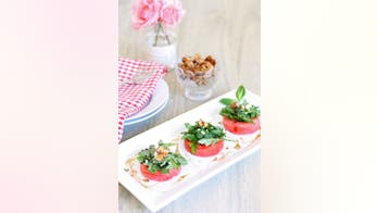 Watermelon Salad with Arugula, Goat Cheese, and Candied Walnuts