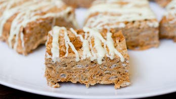 White Chocolate Cinnamon Bun Krispie Treats