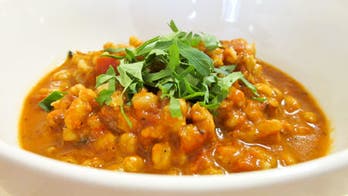 Spicy Tomato Soup with Harissa and Farro