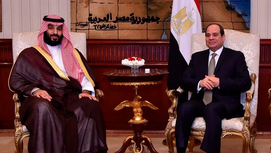 The Latest: Saudi prince gets warm welcome in Egypt