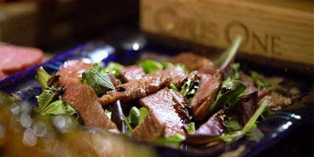 A Japanese Wagyu beef salad rounds out the decadent meal.