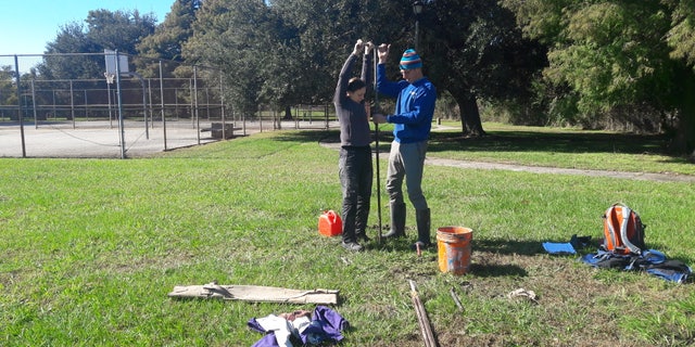 Dutch-based company Deltares drilling in New Orleans. It's part of a bigger project to make the city resilient in relation to climate change and sea level rise.