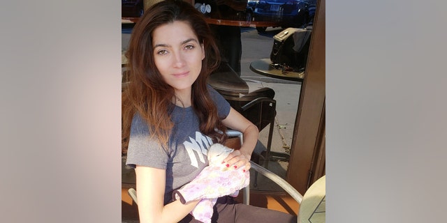 Actress Blanca Blanco with her pet bunny after leaving behind her Southern California home.