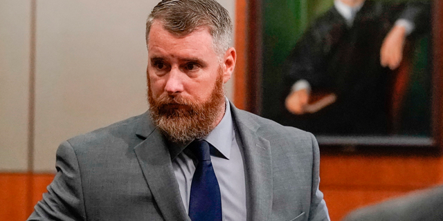 FILE - In this June 13, 2018, file photo, Terry Thompson, accused of fatally choking John Hernandez, is shown in court in Houston. A jury on Monday, Nov. 5, convicted Thompson, the husband of a former sheriff's deputy, of murder for the strangulation death of a man the couple confronted outside a Houston-area restaurant. ( Melissa Phillip/Houston Chronicle via AP, Pool, File)