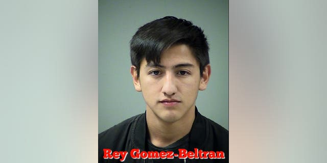 Rey Gomez-Beltran was arrested on charges of aggravated assault with a deadly weapon, evading arrest and assault causing bodily injury.