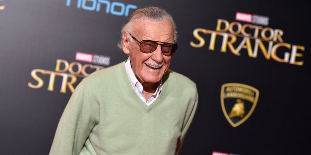 FILE - In this Oct. 20, 2016 file photo, Stan Lee arrives at the premiere of "Doctor Strange" in Los Angeles.