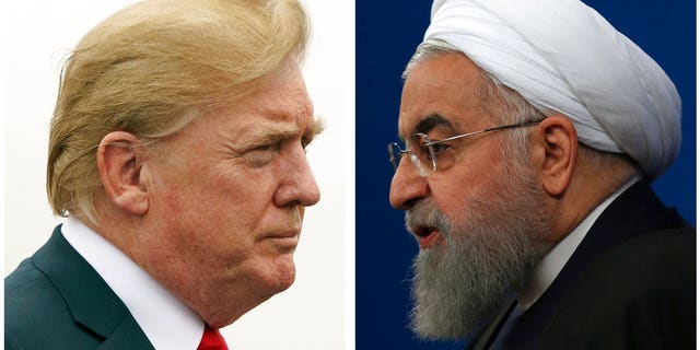 FILE: U.S. President Donald Trump, left, and Iranian President Hassan Rouhani.