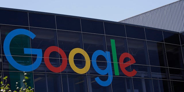 FILE: The Google logo at the company's headquarters in Mountain View, Calif., Tuesday, July 19, 2016. Officials say a Google bus fatally hit a company employee Monday.