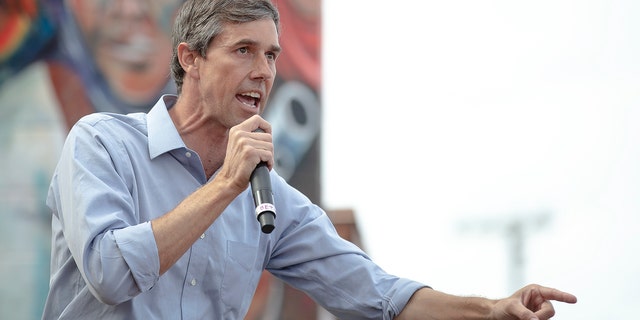 Beto O'Rourke, the 2018 Democratic candidate for U.S. Senate in Texas, speaks during a rally.
