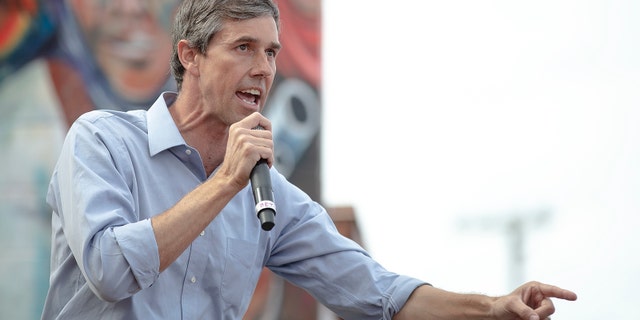 Beto O'Rourke, the 2018 Democratic candidate for U.S. Senate in Texas, speaks during a rally.