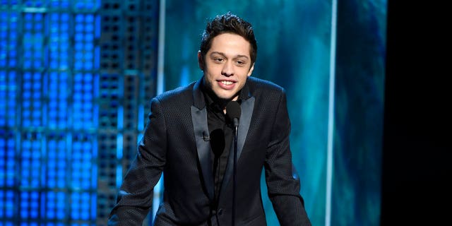 FILE: Pete Davidson speaks at a Comedy Central Roast at Sony Pictures Studios in Culver City, Calif. 