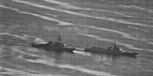 This US Navy photo, first obtained by gcaptain.com, shows the incident between USS Decatur (left) and Luoyang.