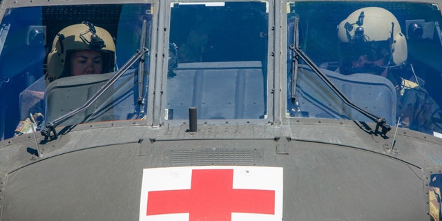 File photo - U.S. Army HH-60M MEDEVAC Black Hawk helicopter pilots perform medical evacuation (MEDEVAC) drills during a joint training exercise with the U.S. Marines of Black Sea Rotational Force (BSRF) 18.1 aboard Mihail Kogalniceanu Air Base, Romania, May 01, 2018.