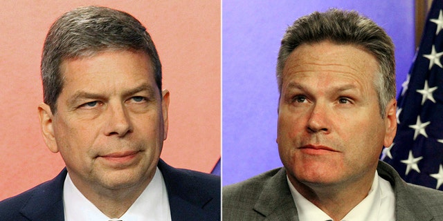 Democrat Mark Begich (left) faces Republican Mike Dunleavy in Alaska's gubernatorial race.