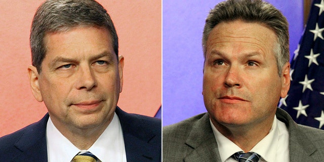 Democrat Mark Begich (left) faces Republican Mike Dunleavy in Alaska's gubernatorial race.