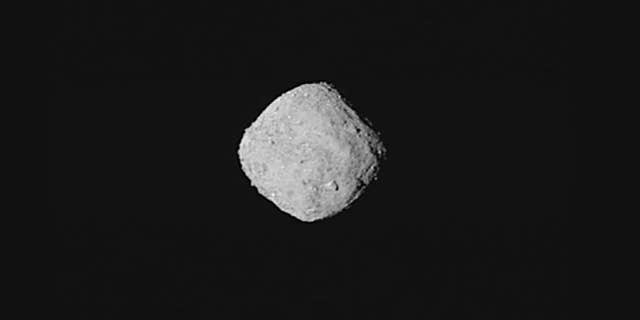 This "super-resolution” view of asteroid Bennu was created using eight images obtained by NASA’s OSIRIS-REx spacecraft on Oct. 29, 2018, from a distance of about 205 miles. (NASA/Goddard/University of Arizona)