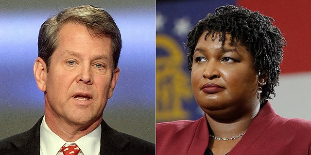 Republican Brian Kemp (left) faces Democrat Stacey Abrams in Georgia's gubernatorial race.