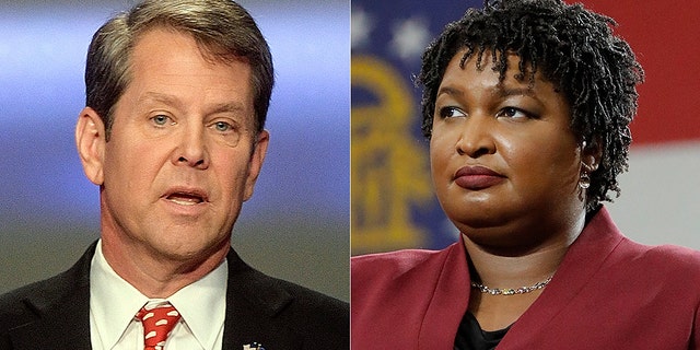 Republican Brian Kemp (left) faces Democrat Stacey Abrams in Georgia's gubernatorial race.