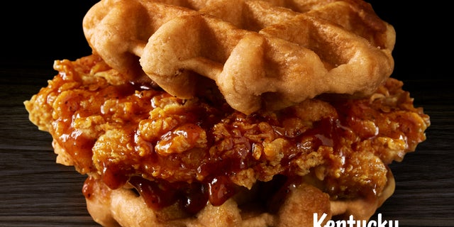 The new limited-edition offering starts with crispy fried chicken topped with Mrs. Butterworth’s maple-flavored syrup between two Belgian Liege-style waffles.