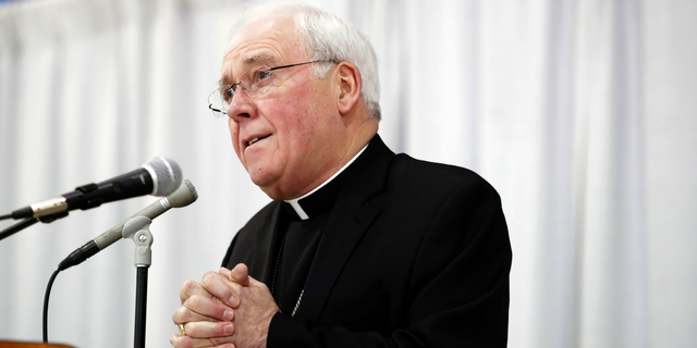 Bishop Richard Malone, Bishop of Buffalo, speaks during a news conference Monday, Nov. 5, 2018, in Cheektowaga, N.Y. Malone has resisted calls to step down amid reports that he left accused priests in ministry and excluded others from a list of problematic priests released to the public in March. (AP Photo/Frank Franklin II)