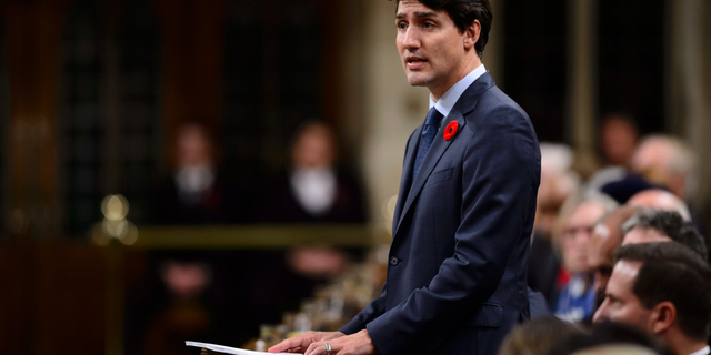 A third Canadian has been detained in China, the Canadian government said Wednesday, but Canadian Prime Minister Justin Trudeau said the latest case doesn't seem to the fit the pattern of the previous two, adding that he favors de-escalating tensions. (Sean Kilpatrick/The Canadian Press via AP)