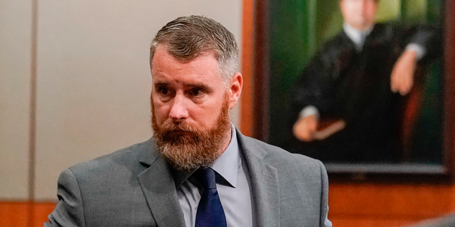 FILE - In this June 13, 2018, file photo, Terry Thompson, accused of fatally choking John Hernandez, is shown in court in Houston. A jury on Monday, Nov. 5, convicted Thompson, the husband of a former sheriff's deputy, of murder for the strangulation death of a man the couple confronted outside a Houston-area restaurant. ( Melissa Phillip/Houston Chronicle via AP, Pool, File)