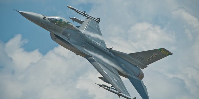 The hourly operating cost of an F-16 (pictured) is about $8,000, according to the Department of Defense.