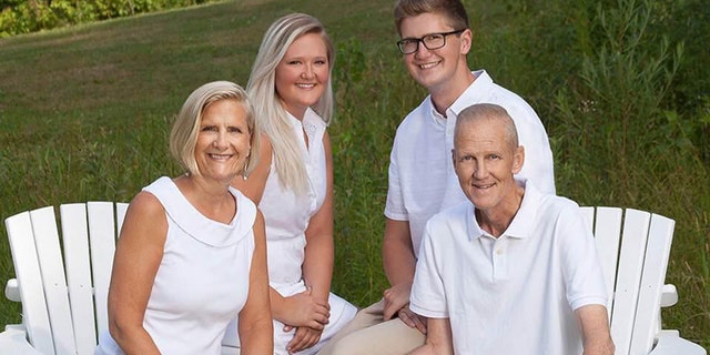Heston's Wife June and their children, Dr. Kelsey Heston, 26 and Keegan, 22, (L-R) are tending to their father after he recently stopped treatment and returned home for hospice care.