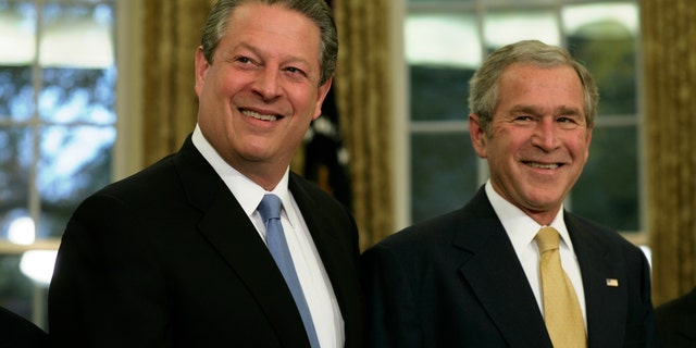 The U.S. Supreme Court ruled in a 5-4 vote that Bush was the victor in the 2000 presidential election.