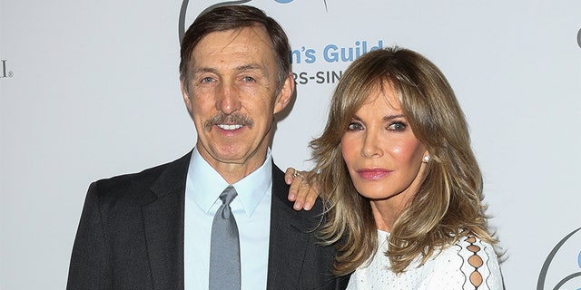 Actress Jaclyn Smith (R) and her husband Brad Allen.