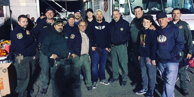 Guy Fieri brought dinner for officials working to battle the Camp Fire.