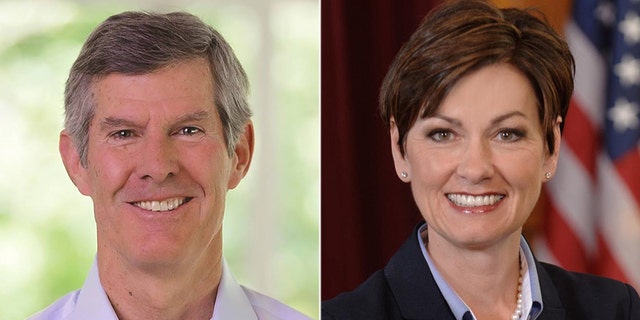 Democrat Fred Hubbell (left) faces Republican Kim Reynolds in Iowa's gubernatorial race.