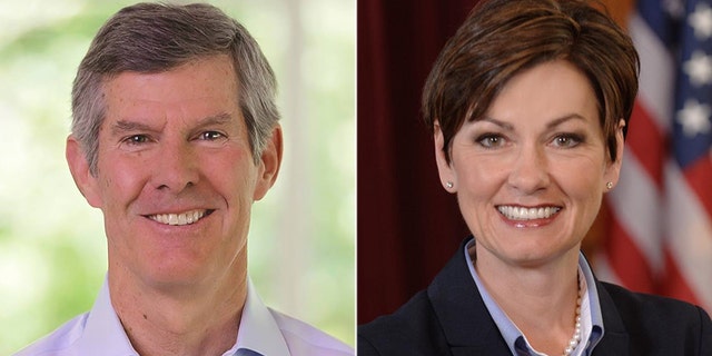 Democrat Fred Hubbell (left) faces Republican Kim Reynolds in Iowa's gubernatorial race.