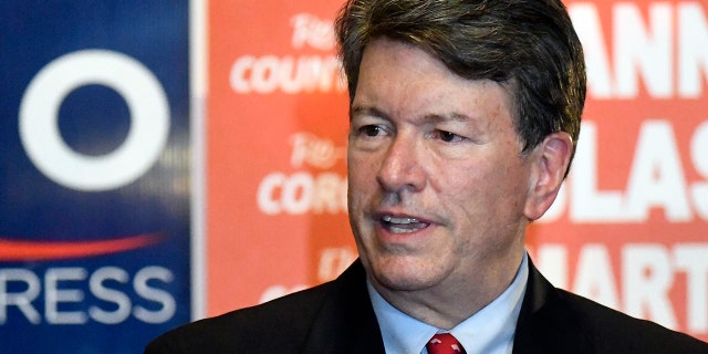 Rep. John Faso, R-N.Y., delivers his concession speech after calling Democratic candidate Antonio Delgado. (AP Photo/Hans Pennink)