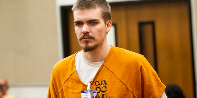 Samuel Woodward leaves a court hearing at the Harbor Justice Center in Newport Beach, California, on Aug. 22.