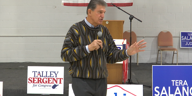 Sen. Joe Manchin speaking at "Early Voter" campaign event over the weekend.