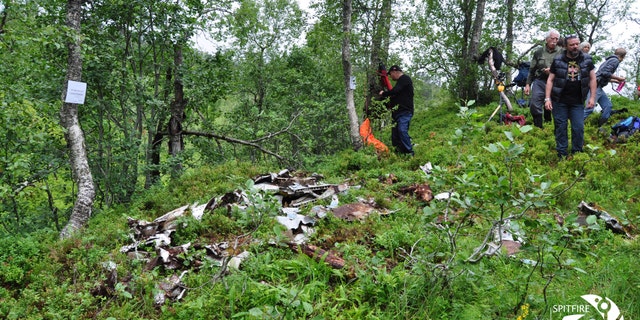 The crash site on a Norwegian mountainside. (Spitfire AA810 Project)