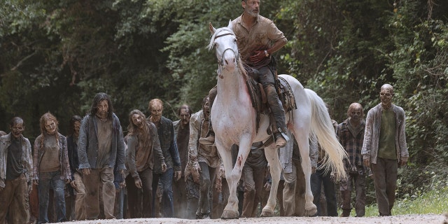 Andrew Lincoln as Rick Grimes in his final episode of 'The Walking Dead.'