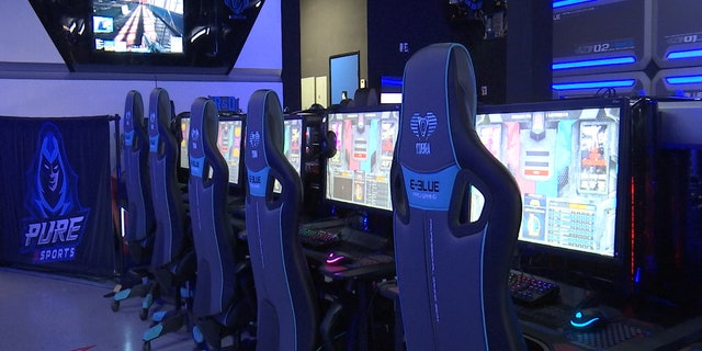 Pure eSports in Gilbert, Ariz., opened up recently this year and houses gaming counsels for teams like Saint Benedictine University - Mesa eSports team to use for practice.