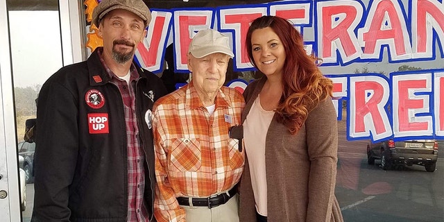 Lee Brundige, 93, was taken in by Tracy Grant and her boyfriend, Josh Fox.