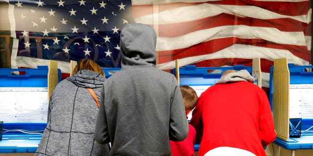FILE- In this Nov. 2, 2018, file photo residents vote early at the Douglas County Election Commission office in Omaha, Neb. (AP Photo/Nati Harnik, File)