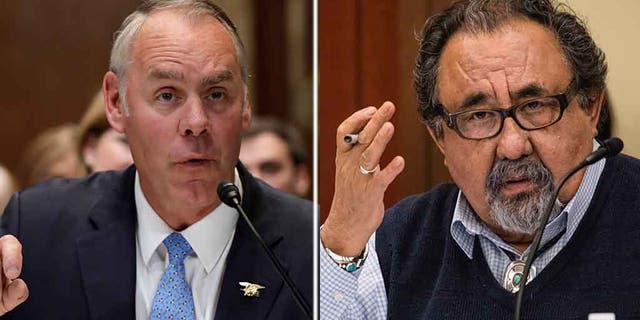 Interior Secretary Ryan Zinke (left) ripped into Arizona Democratic Rep. Raúl Grijalva (right) on Friday and accused him of past “drunken and hostile behavior” after the lawmaker called for the Cabinet member’s resignation earlier in the day. (REUTERS/AP)