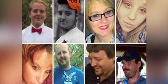 George Wagner IV, his brother and his parents are accused of executing eight members of the Rhoden family. The victims are 40-year-old Christopher Rhoden; his ex-wife, 37-year-old Dana Rhoden; their three children, 20-year-old Clarence "Frankie" Rhoden, 16-year-old Christopher Jr., and 19-year-old Hanna; Frankie Rhoden's fiancée, 20-year-old Hannah Gilley; Christopher Rhoden Sr.'s brother, 44-year-old Kenneth Rhoden; and a cousin, 38-year-old Gary Rhoden.