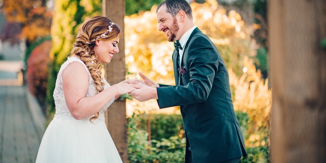 Moments after the prank, David got to see his real bride and was swept with emotion. (SWNS)
