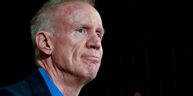 Illinois Gov. Bruce Rauner speaks to supporters after losing his re-election bid to Democratic gubernatorial candidate J.B. Pritzker in Chicago on Tuesday, Nov. 6, 2018.